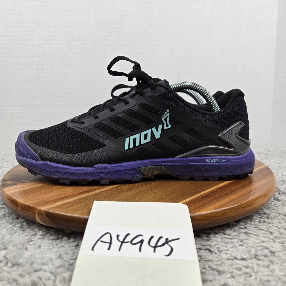 Inov-8 Womens 10.5 Trailroc 285 Black Purple Athletic Outdoor Trail Running Shoe